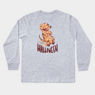 Halloween Mummy Dog Kids Long Sleeve T-Shirt